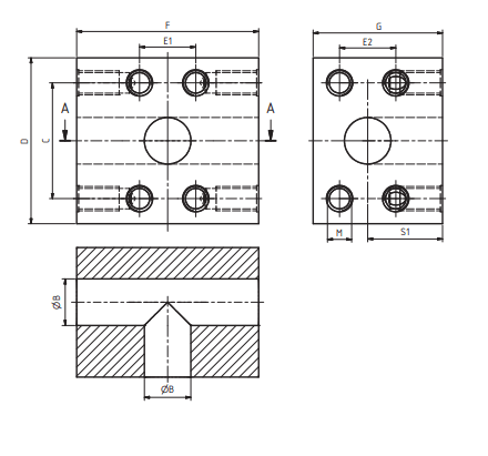 SAE T-block 1"1/2 6000 PSI plan – bild 2