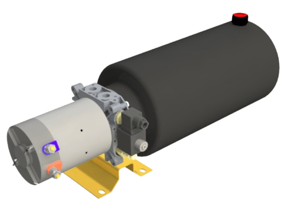 24V 2,0kW hydraulaggregat | 3,2 cc pump | enkelverkande krets – bild 2