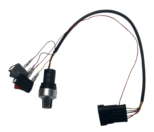 Styrkabel DC servomotor inkl. potentiometer, brytare och kontakt