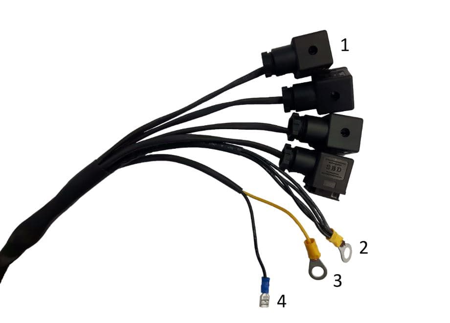 Knappbox för dubbelverkande hydraulaggregat | 12/24V | 6 knappar och nödstopp – bild 2