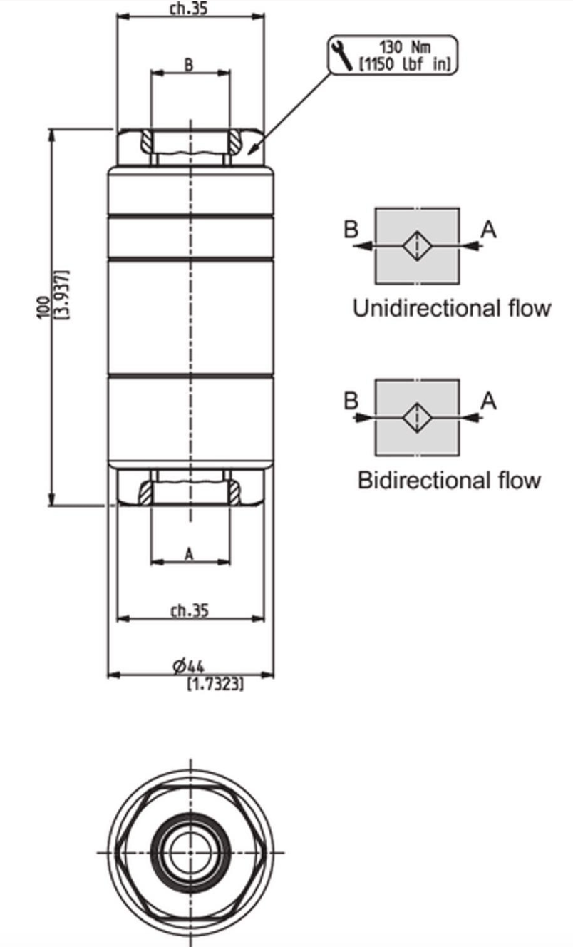 Högtrycksfilter inline 60µ 1/2" BSP – bild 3