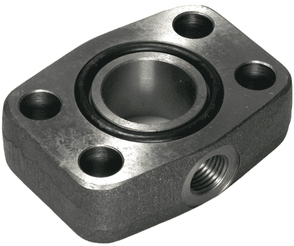 SAE mellanfläns 1"1/2 med mätanslutning 1/4" - 6000 PSI