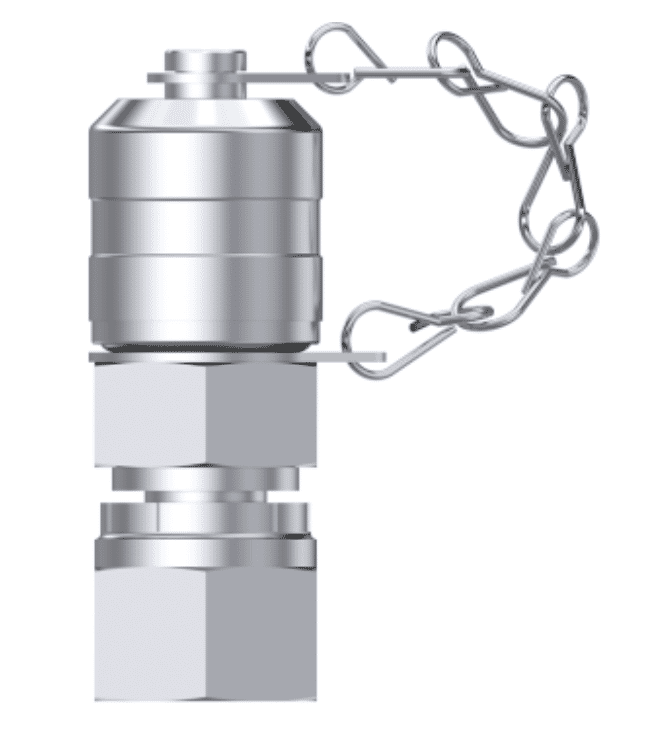 Rostfri minimess koppling 6L (M12x1,5) hona med metall skyddslock