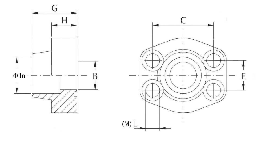 4" rostfri SAE svetsfläns hona | Ø 115,5 mm | 3000 PSI – bild 2