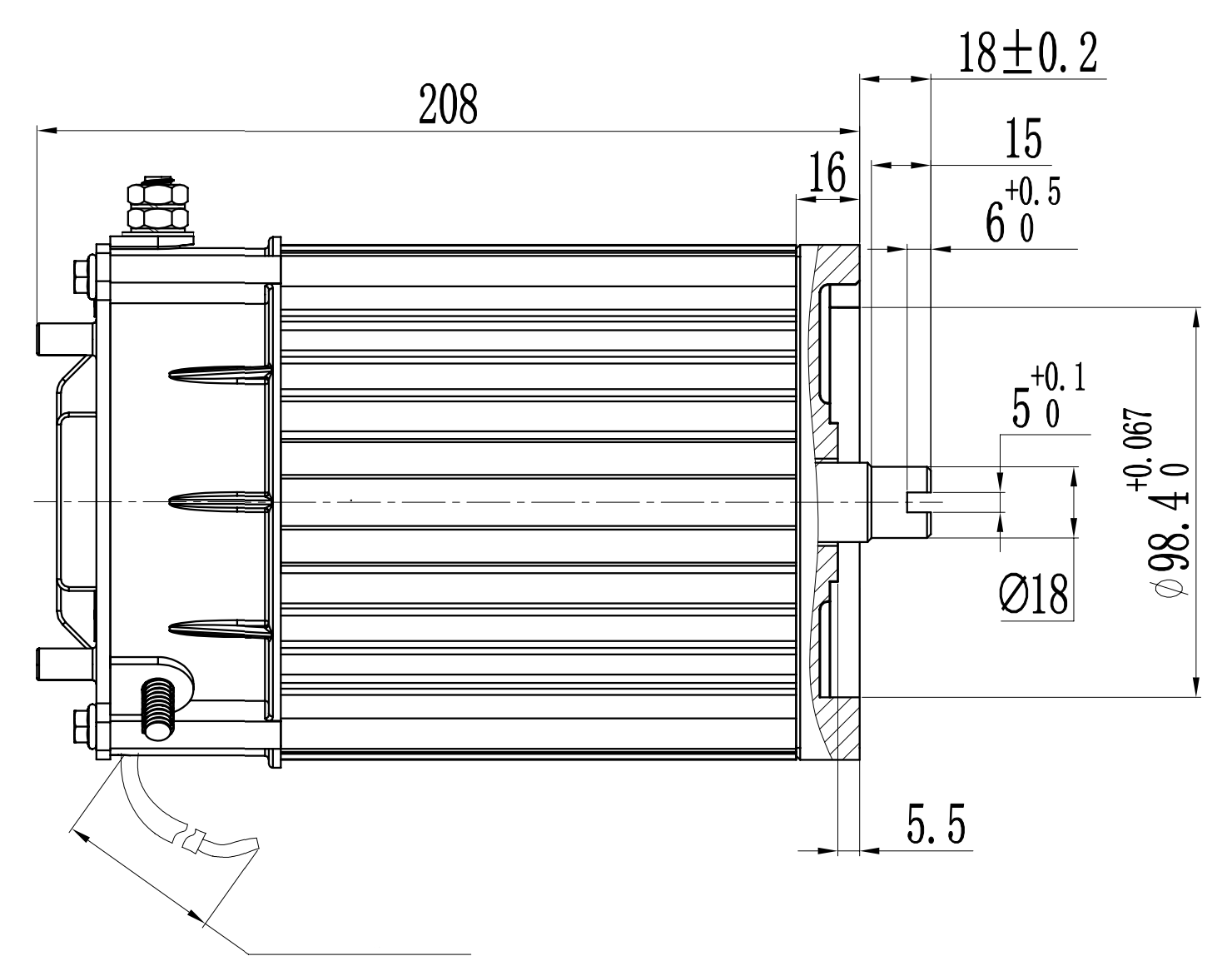 Servomotor 48 V 4 kW CAN för hydraulaggregat – bild 4