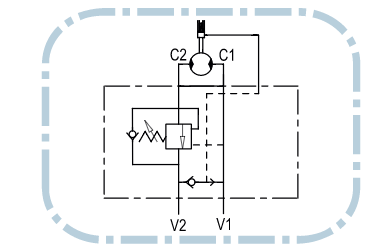 Enkelverkande balanseringsventil flänsbar hydraulmotor VBCDF 1/2" SE MP/MR – bild 2