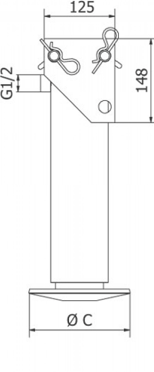 Stödbenscylinder kompl. 85mm - 250mm – bild 3