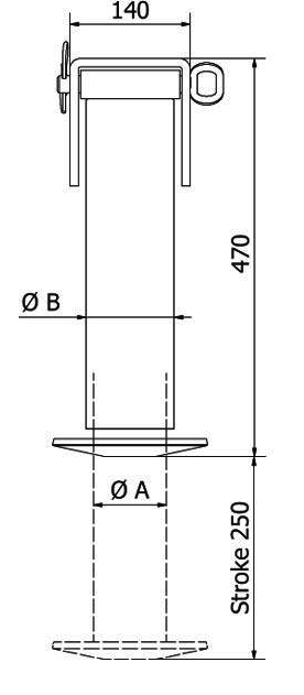Stödbenscylinder kompl. 65mm - 250mm – bild 2