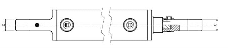 Hydraulcylinder 60x30x700 dubbelverkande med justerbart ledhuvud – bild 3