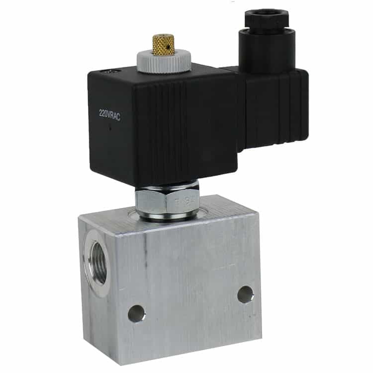 2/2 hydraulventil med backventil NC 3/8" BSP, 12V
