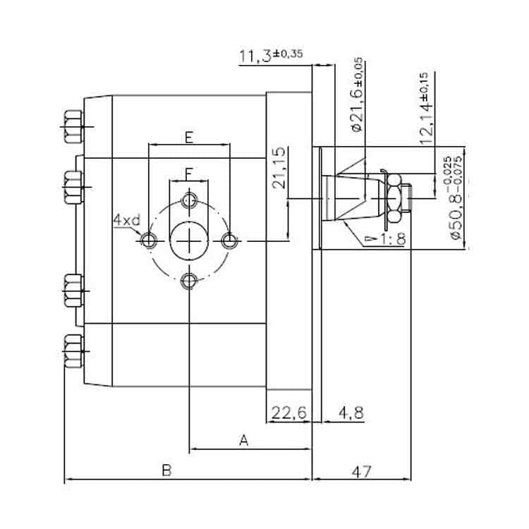 Kugghjulspump grupp 3 vänster 32cc – bild 2