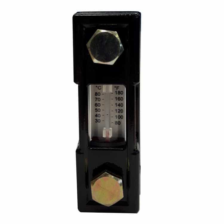 Nivåglas med termometer - anslutning M12 längd 127 mm