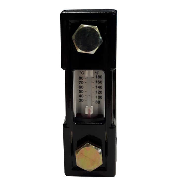 Nivåglas med termometer - anslutning M12 längd 254 mm