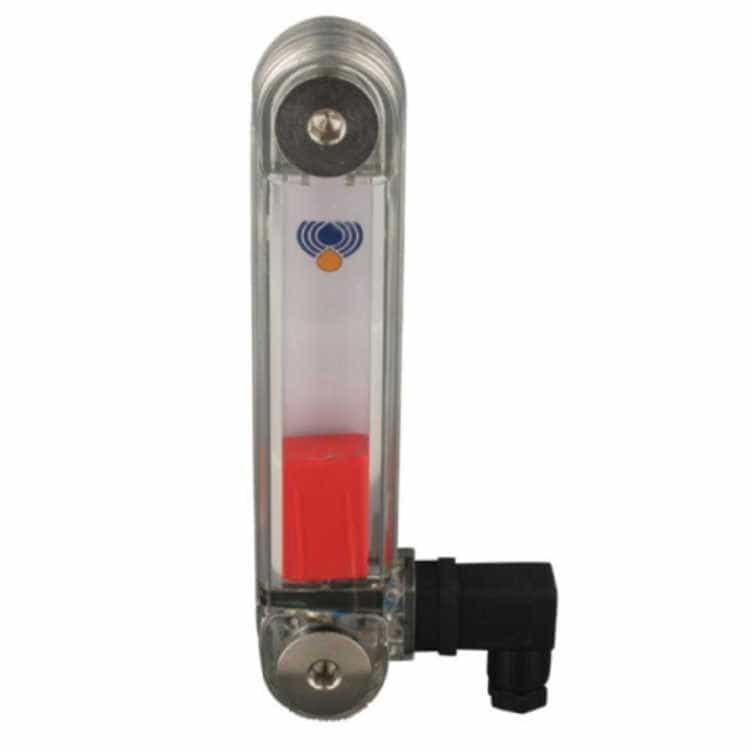 Nivåglas med temperaturbrytare anslutning M12, längd 127 mm