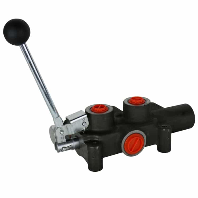 Riktningsventil för hydraulisk vedklyv med automatisk återgång