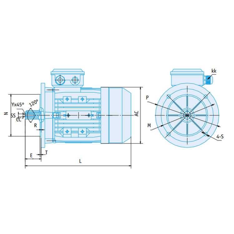 IE1 Elmotor 7,5 kW, 400/690 Volt Fot-flänsfäste B3-B5, 1500 varv/min – bild 3