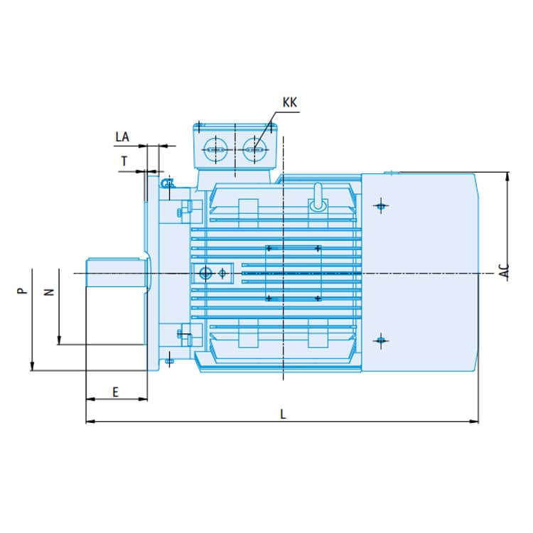 IE1 Elmotor 45 kW, 400/690 Volt Fot-/flänsmontering B3-B5, 1000 varv/min – bild 4