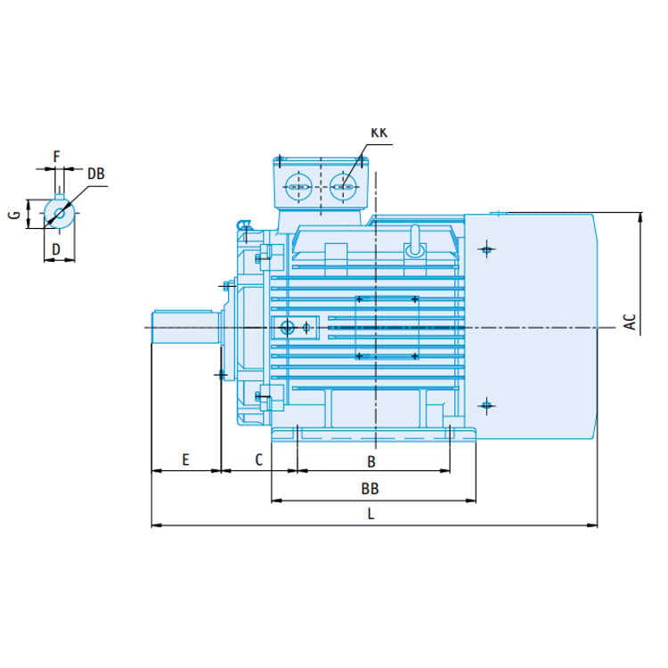 IE1 Elmotor 11 kW, 400/690 Volt Fot-/flänsmontering B3-B5, 3000 varv/min – bild 2