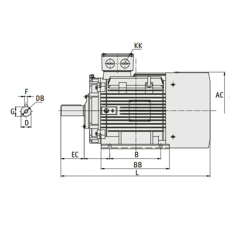 IE3 Elmotor 7,5 kW, 230/400 Volt Fot-/flänsmontering B3-B5, 1000 varv/min – bild 2