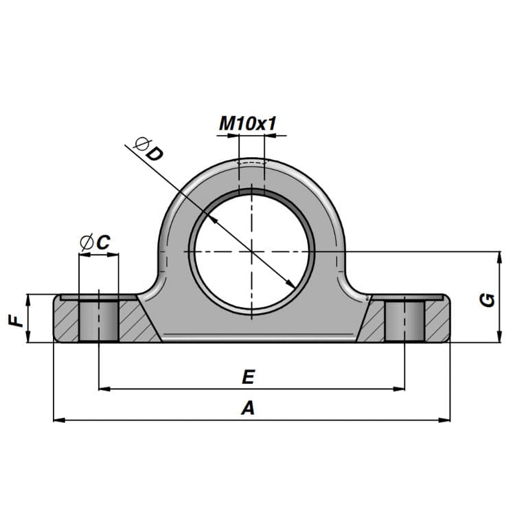 Teleskopcylinderfäste med lager Ø45,5 mm – bild 3