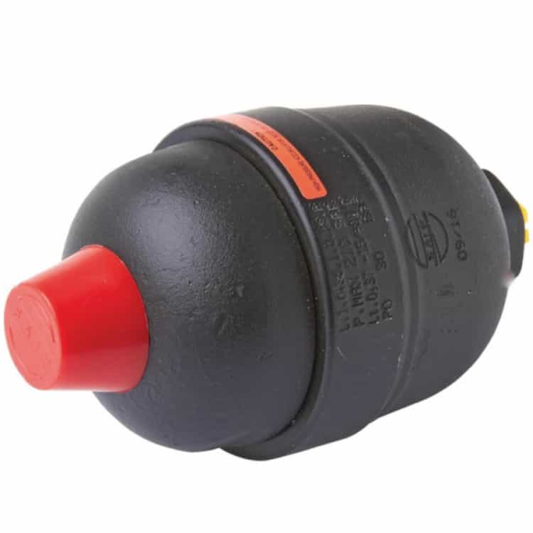 Saip membranackumulator skruvad, typ L0.35 150-250 bar förladdningstryck std. 30 bar M18x1,5 anslutning 0,35L