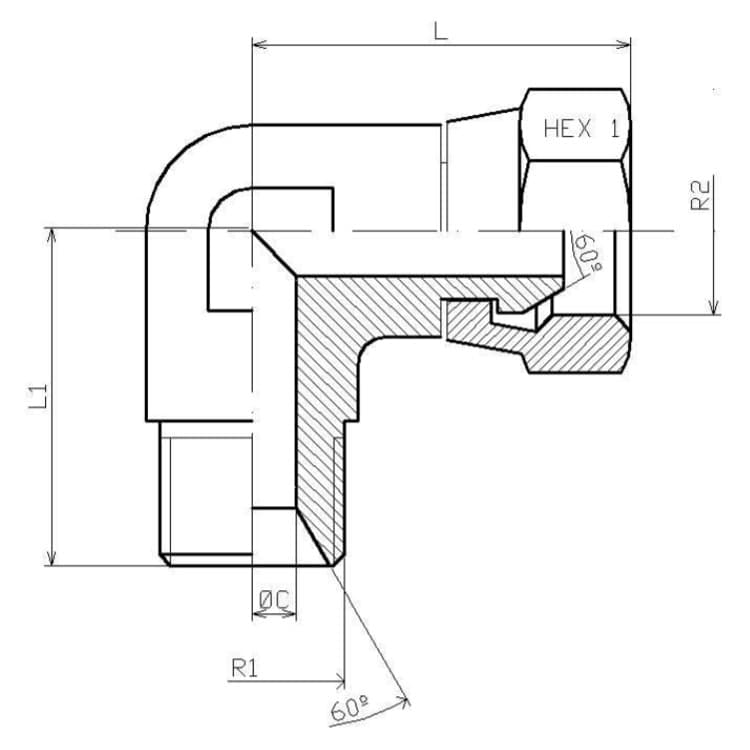 Vinkelkoppling justerbar 90º 3/4" BSP med svivel – bild 2