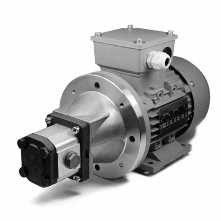 1,1kW, 230V, elmotor med förinstallerad 1,6cc kugghjulspump 2,4 l/min