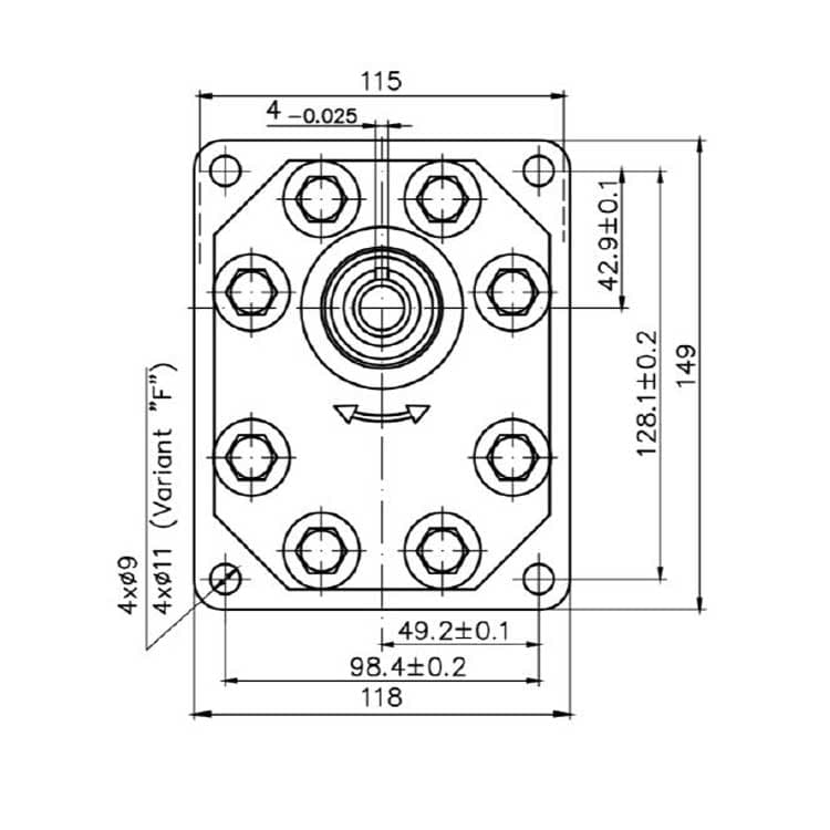 Hydraulisk kugghjulsmotor 30MR serie 22,5cc – bild 3