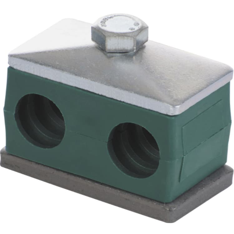 Förstärkt rörklammer dubbel komplett 12 mm