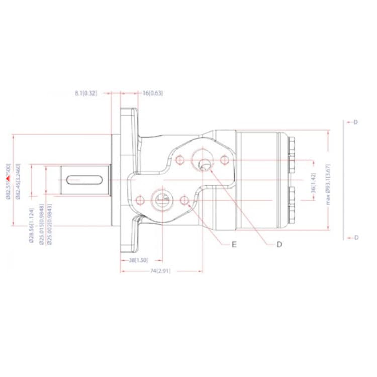Danfoss OMP 80 cc hydraulmotor 25 mm axel – bild 3