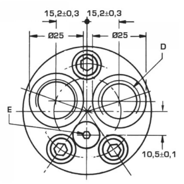 Danfoss OMM 50 cc hydraulmotor 16 mm axel med sidoanslutning – bild 2