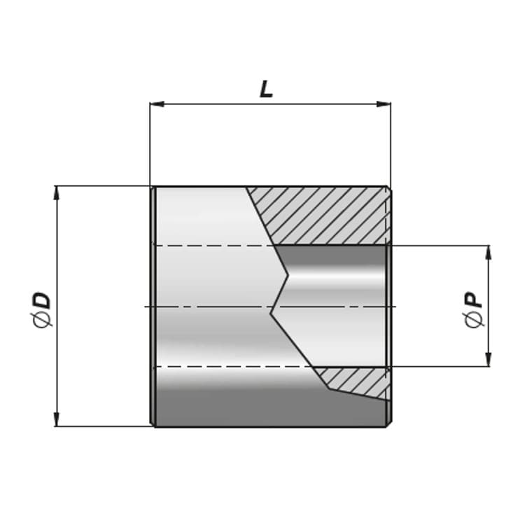 HM2 fästhylsa med innerdiameter 20,25 mm för cylinder med borrning Ø50 mm, längd 70 mm – bild 2
