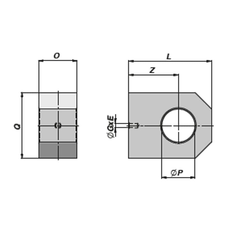HM5 gaffel fäste med innerdiameter 20,25 mm för cylinder med borrning Ø50 mm – bild 2