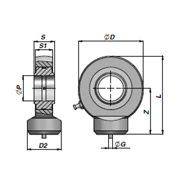 HMB ledöga med innerdiameter 30 mm för cylinder med borrning Ø80 mm (engelsk modell) – bild 2