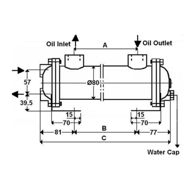 Hydraulisk olje-vattenkylare 1"1/2, 18 kW och 90 L/min – bild 2