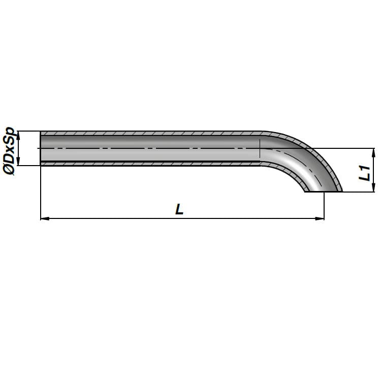 Svetsbart hydraulrör för cylinder med rördiameter 12 mm och längd 300 mm – bild 2