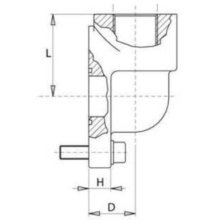 Pumpfläns vinklad 3-håls 3/4'' BSP (51mm, gr. 3) – bild 2