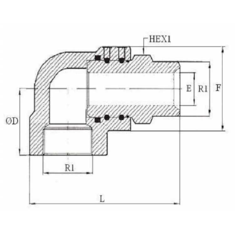 Svivelkoppling 2" BSP 90° – bild 2