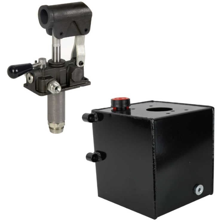 Sats: handpump 25 cc dubbelverkande + 5 liter tank stål