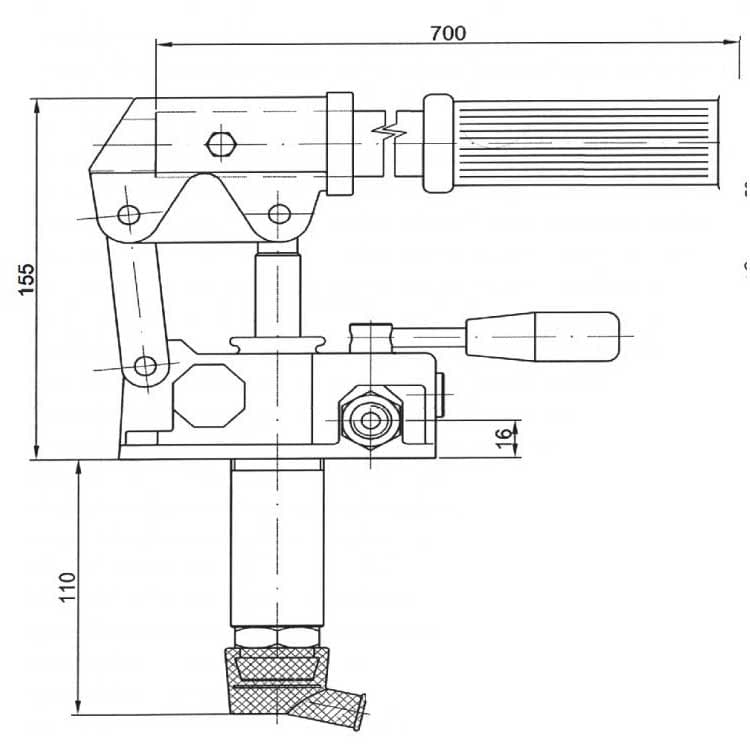 Sats: handpump 25 cc dubbelverkande + 5 liter tank stål – bild 3