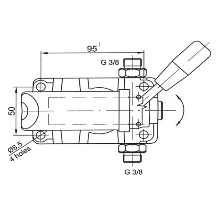 Sats: handpump 25 cc dubbelverkande + 5 liter tank stål – bild 4