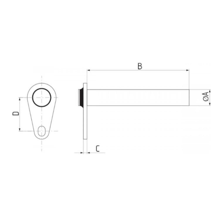 Gaffelstift med diameter 25 mm, längd 74 mm – bild 2