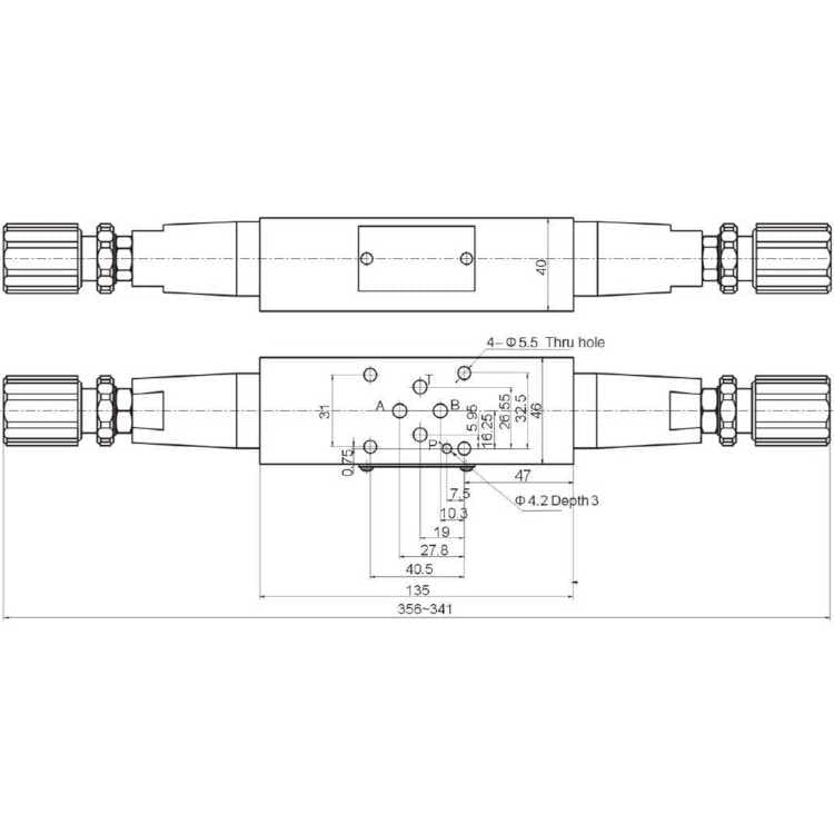 NG6 Hydraulisk tryckbegränsande mellanventil i A och B 0-100 bar – bild 3