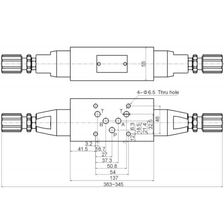 NG10 Hydraulisk tryckbegränsande mellanventil i A och B 5-100 bar – bild 3