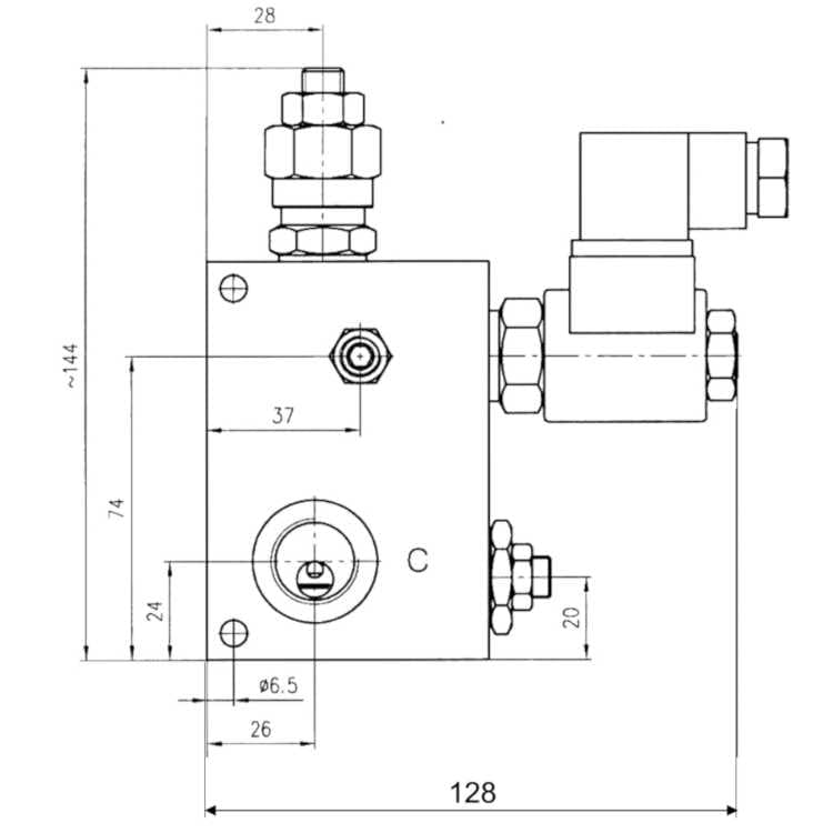Komplett 3/2 riktningsventil för enkelverkande cylinder 12V – bild 3