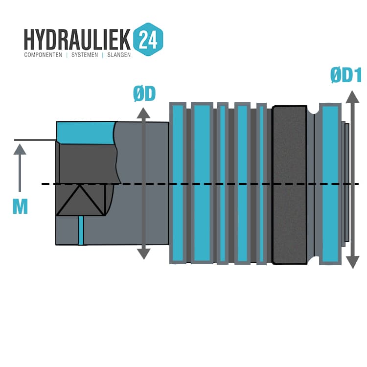 Snabbkoppling 1/2" BSP hona, med seegerring montering, BG-mått 3 – bild 2