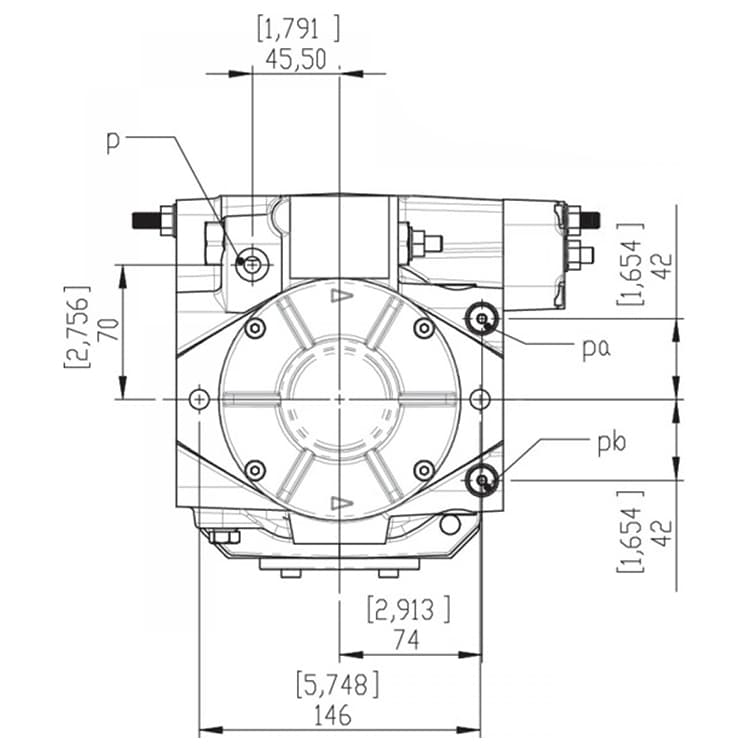 Axialkolvpump för sluten krets - hydraulisk proportionell reglering utan återkoppling 46L/min – bild 9